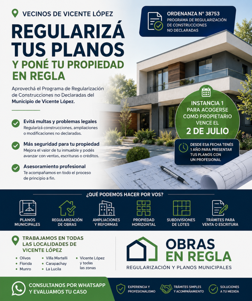 Moratoria de Planos en Vicente López 2025: Guía útil. Moratoria planos Vicente Lopez texto explicativo